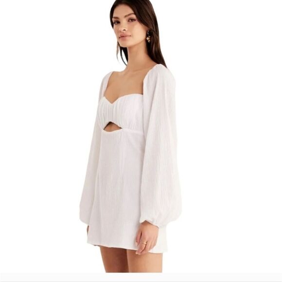 NWT Rumer Revolve White Mini Camille Dress Medium - Picture 2 of 6
